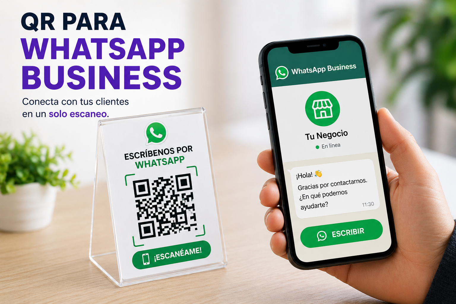 Código QR para contacto directo en WhatsApp Business